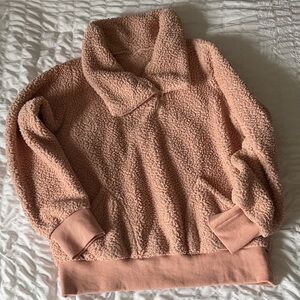 Cozy Pink Sherpa Pullover